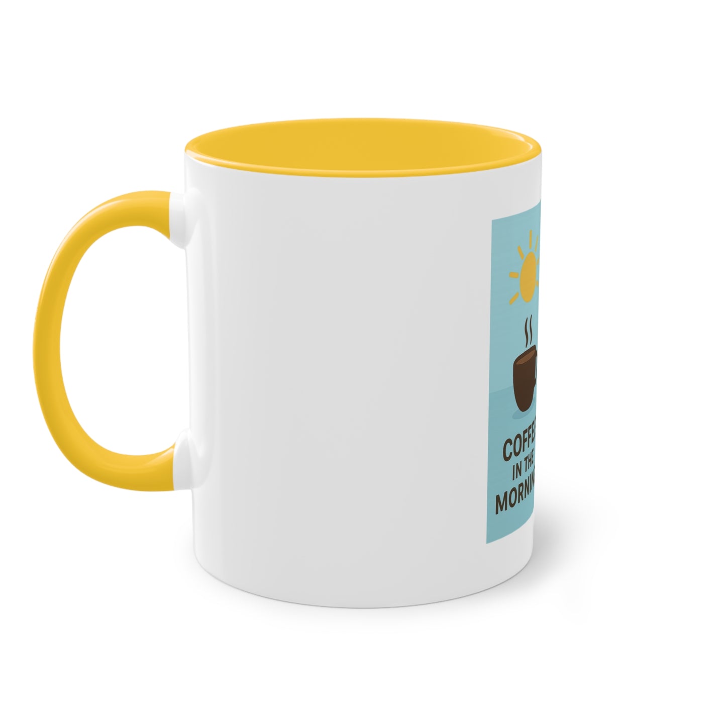 Zweifarbige Kaffeetasse: Morgens Kaffee, abends Bier.