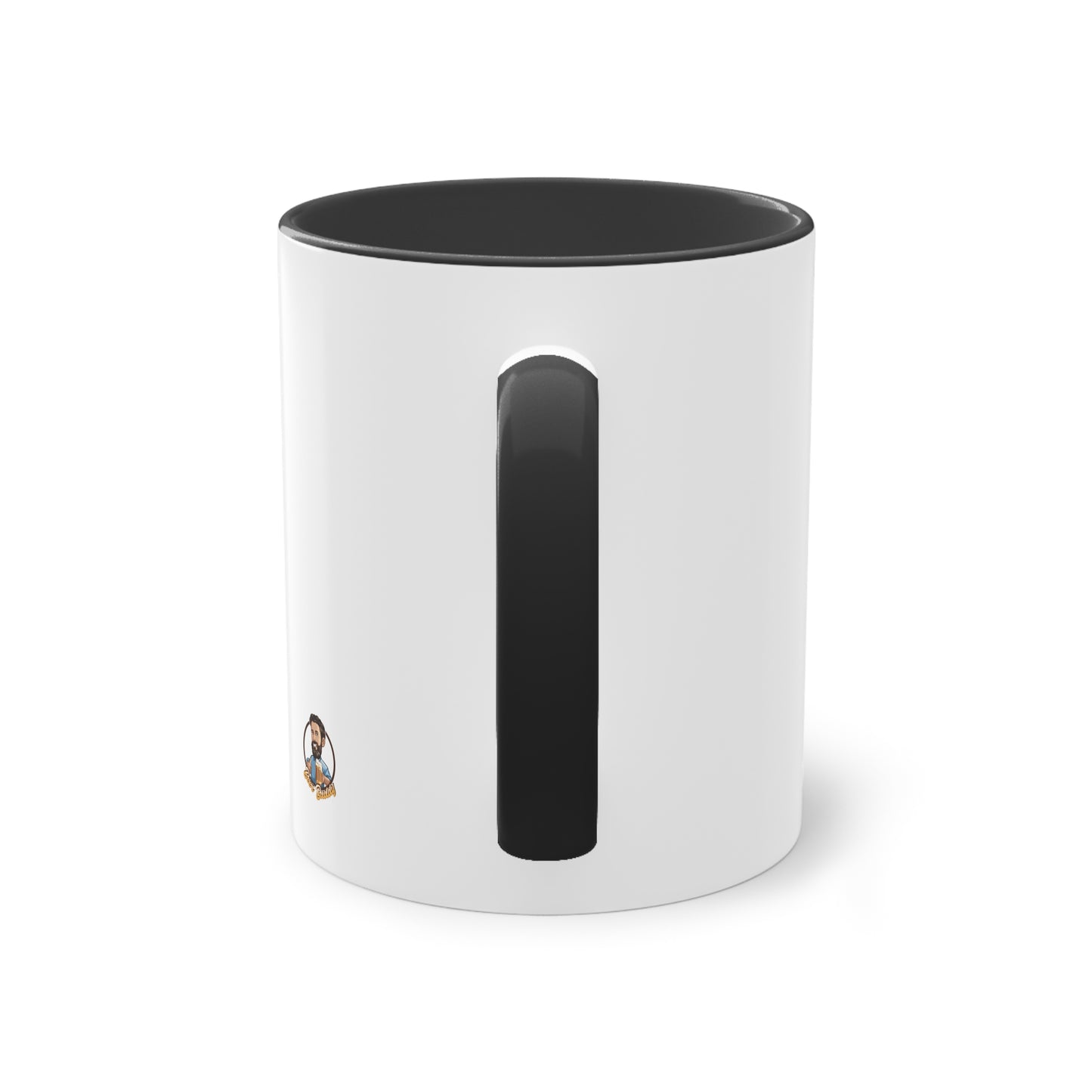 Zweifarbige Kaffeetasse: Morgens Kaffee, abends Bier.