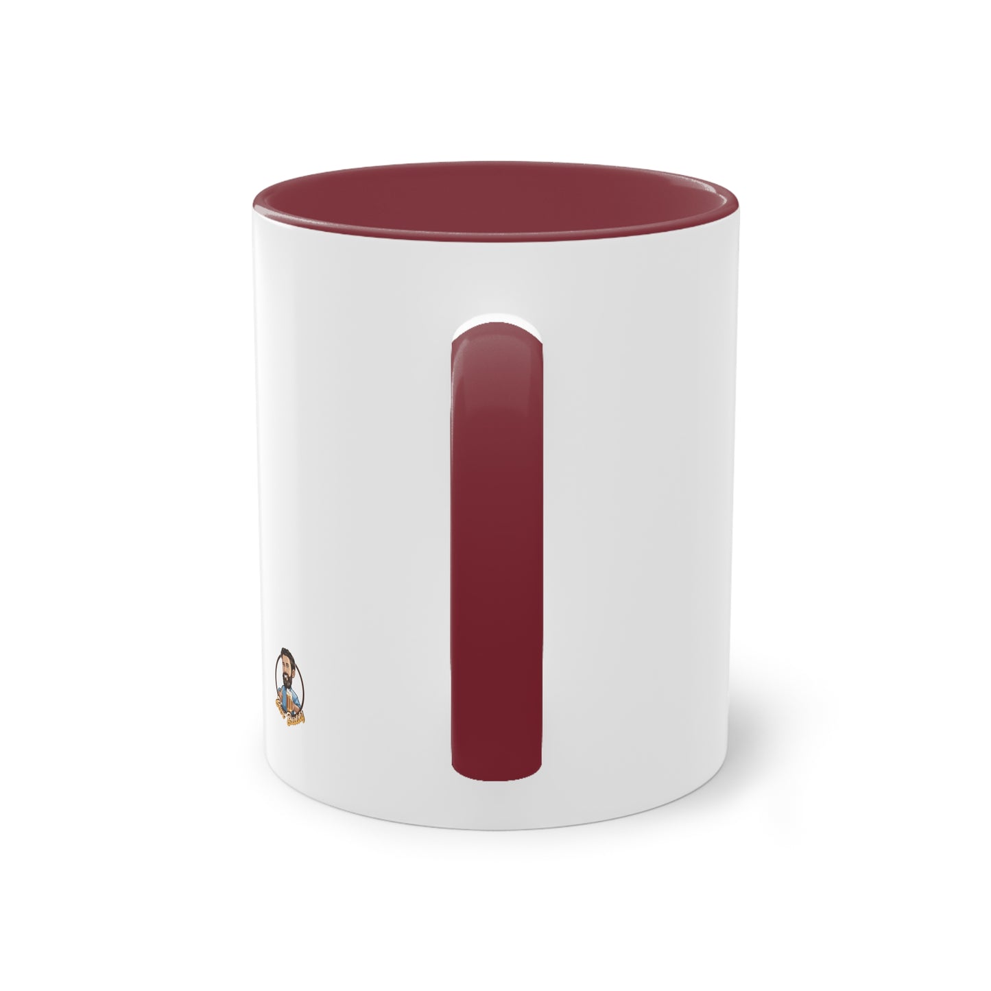 Zweifarbige Kaffeetasse: Morgens Kaffee, abends Bier.