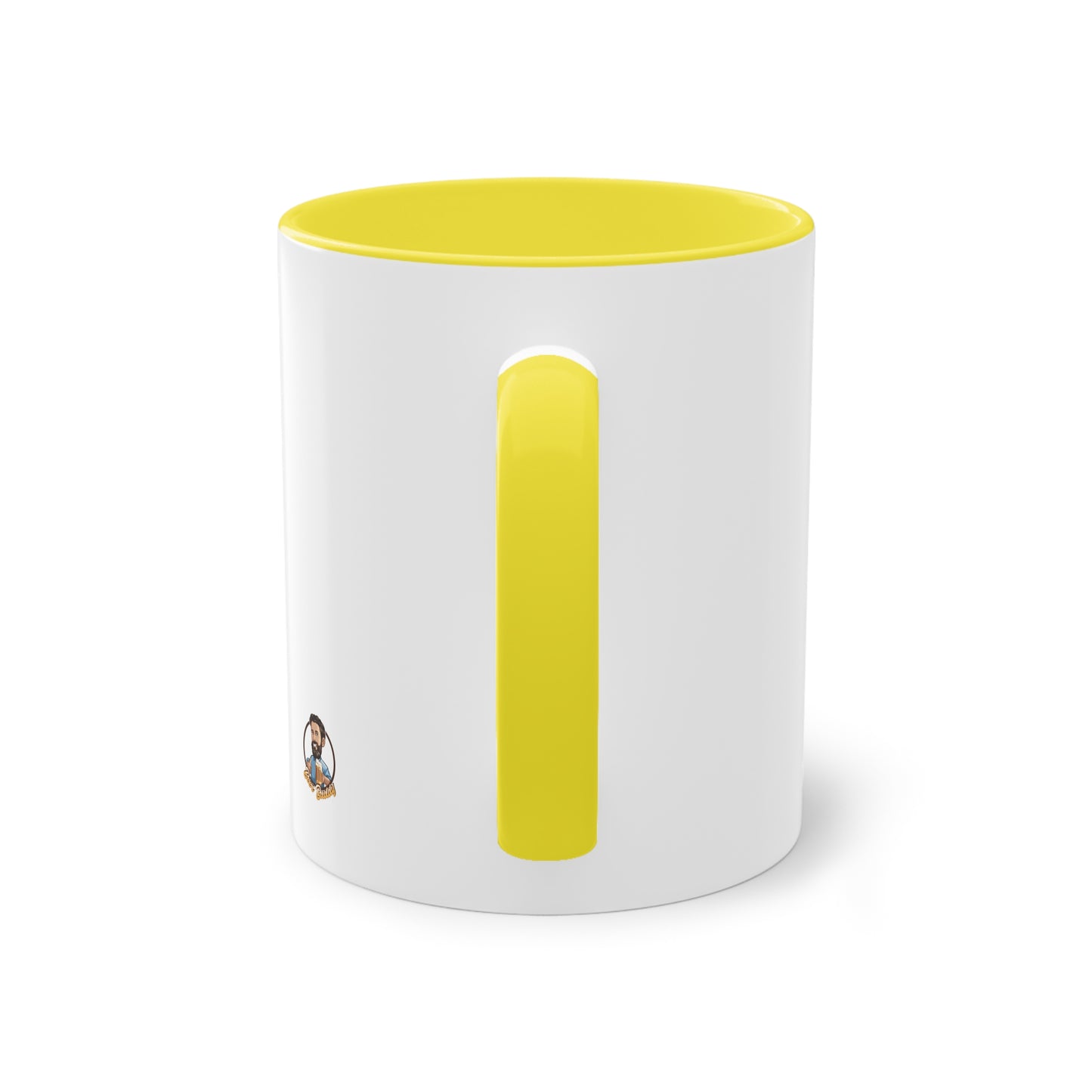 Zweifarbige Kaffeetasse: Morgens Kaffee, abends Bier.