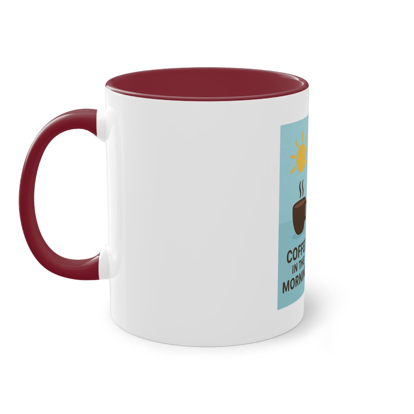 Zweifarbige Kaffeetasse: Morgens Kaffee, abends Bier.