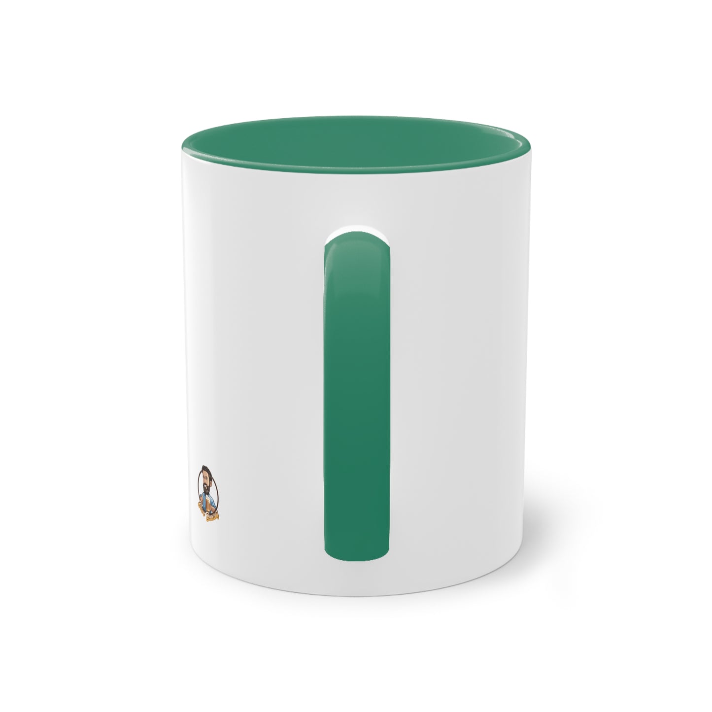Zweifarbige Kaffeetasse: Morgens Kaffee, abends Bier.