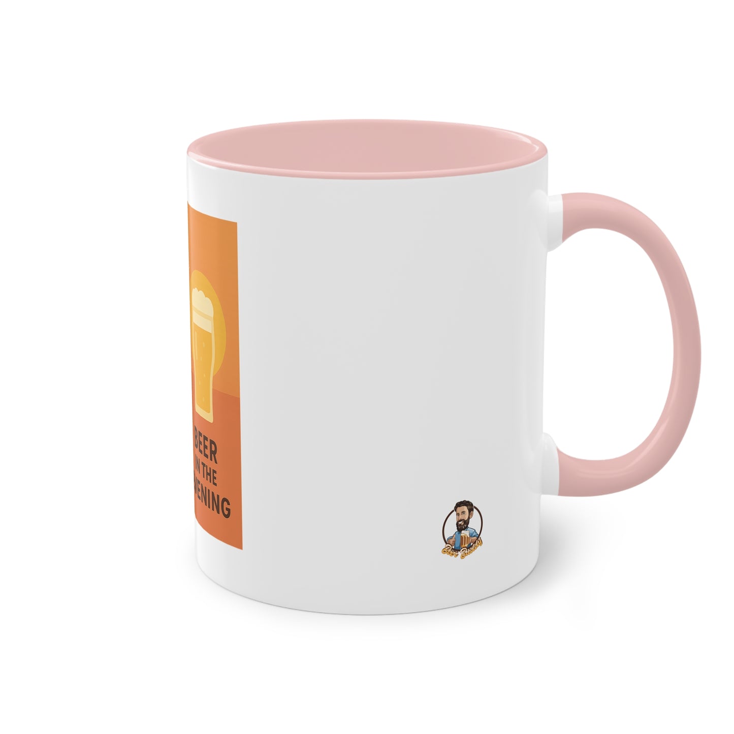 Zweifarbige Kaffeetasse: Morgens Kaffee, abends Bier.