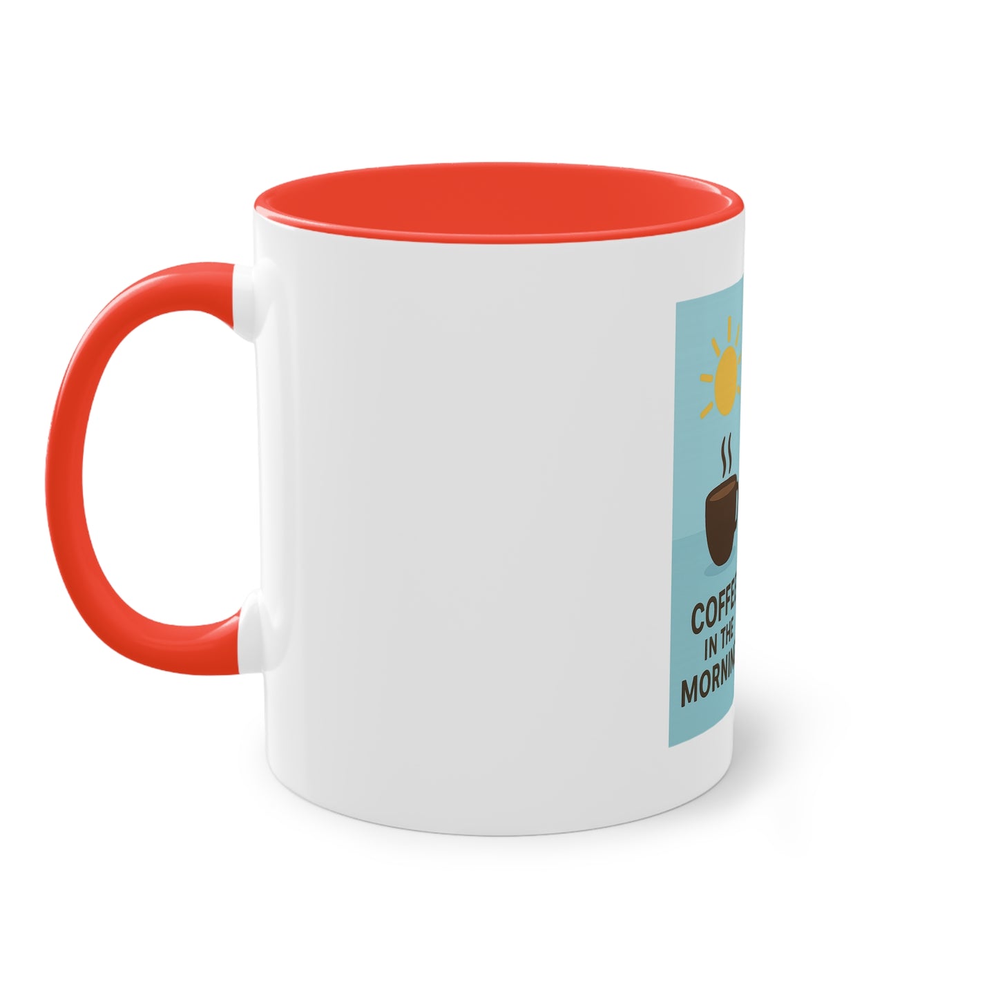 Zweifarbige Kaffeetasse: Morgens Kaffee, abends Bier.
