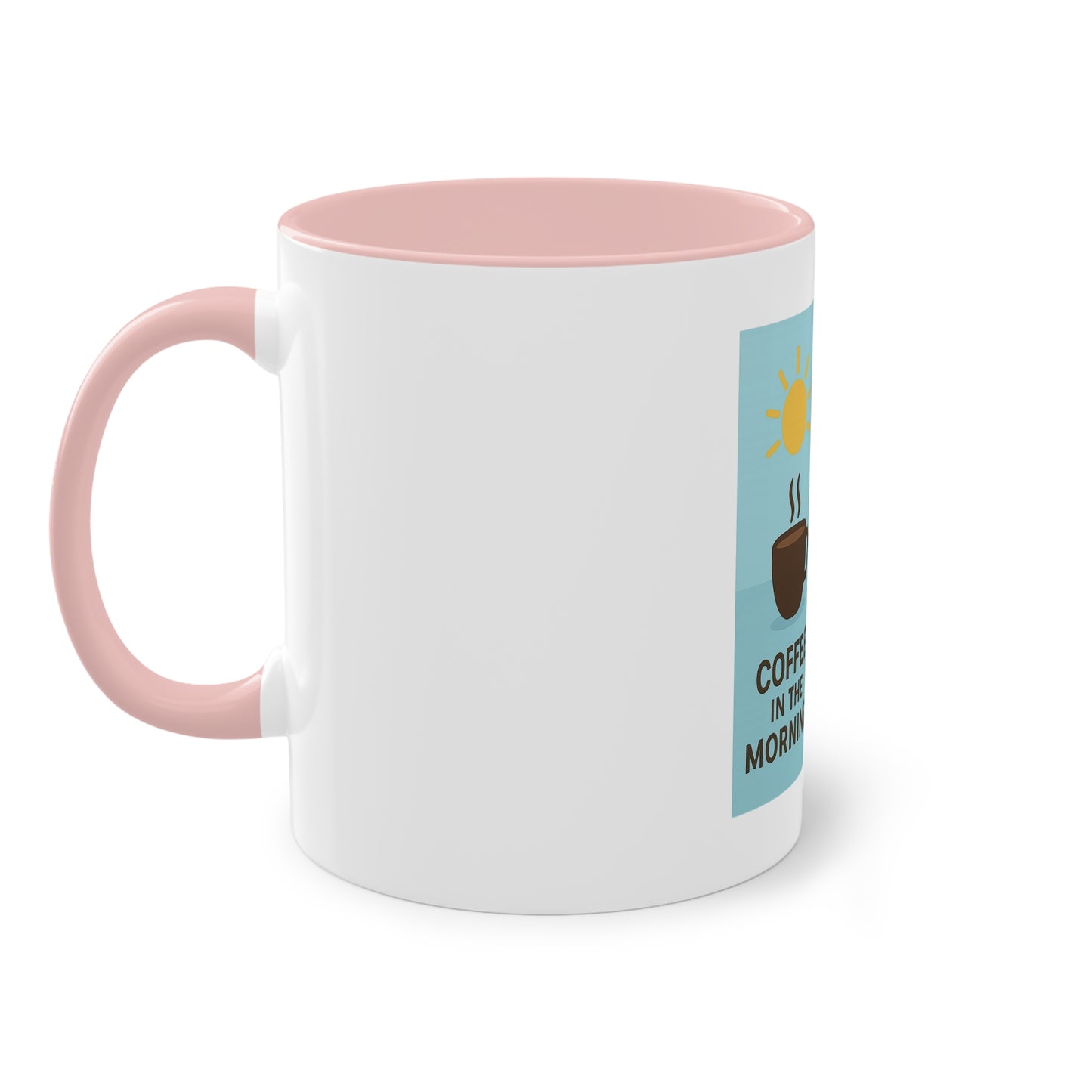 Two-tone coffee cup: Coffee in the morning, beer in the evening.
