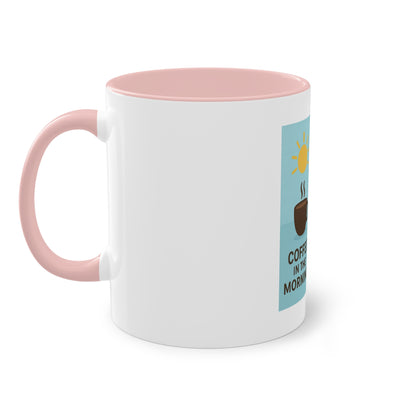 Two-tone coffee cup: Coffee in the morning, beer in the evening.